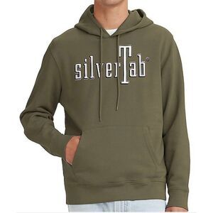 Mens Levi's Levis Silvertab Graphic Hoodie Mens S Olive Green Long Sleeve Logo -